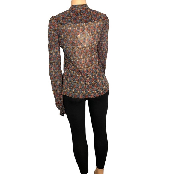 3/$30 🍂 Talitha Anthropologie Geometric Pattern Silk Blouse - Picture 8 of 9